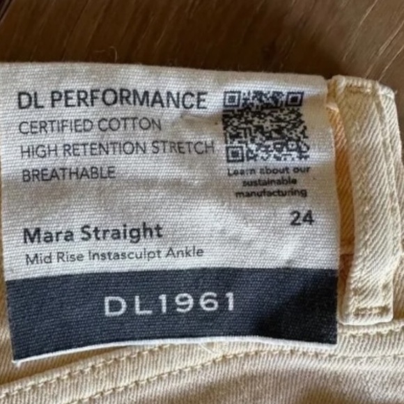 DL1961 MARA ANKLE MID RISE STRAIGHT IN BUTTERSCOTCH RAW - Picture 9 of 11